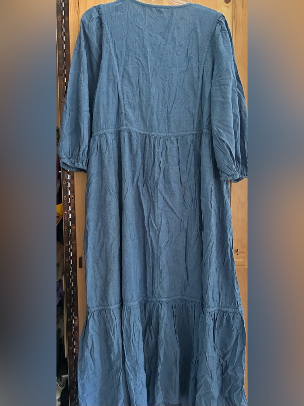 Blue Button-Front Maxi Dress - Picture 3 of 6